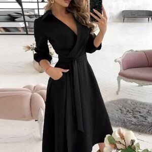 Elegant Black Wrap Dress